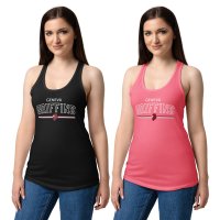 Débardeur femme noir/rose - Visuel sport