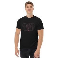 T-Shirt unisexe noir - visuel discret en contours