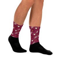 Chaussettes unisexes grenat - Logos pattern
