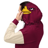 Hoodie unisexe grenat - tête de griffon sur la capuche