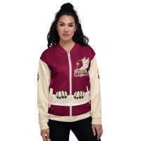 Veste bombers unisexe grenat style letterman